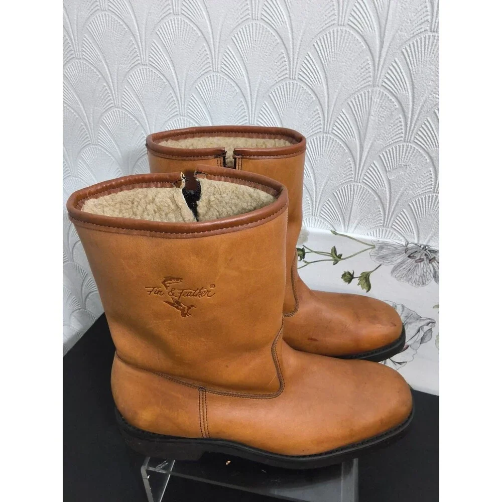 Fin & Feather Insulated Boots Mens 10EEE Brown Leather Zipper Made In USA